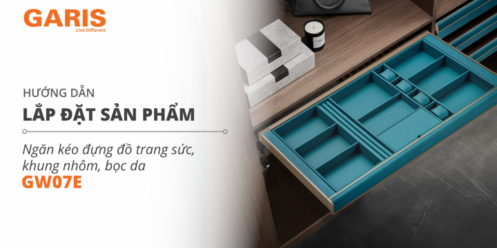 [VIDEO LẮP ĐẶT] Ngăn kéo đựng đồ trang sức, khung nhôm, bọc da GW07E